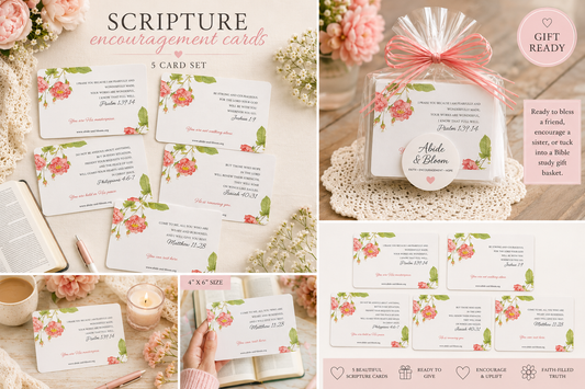 Scripture Encouragement Cards | Set of 5 Christian Gift Cards